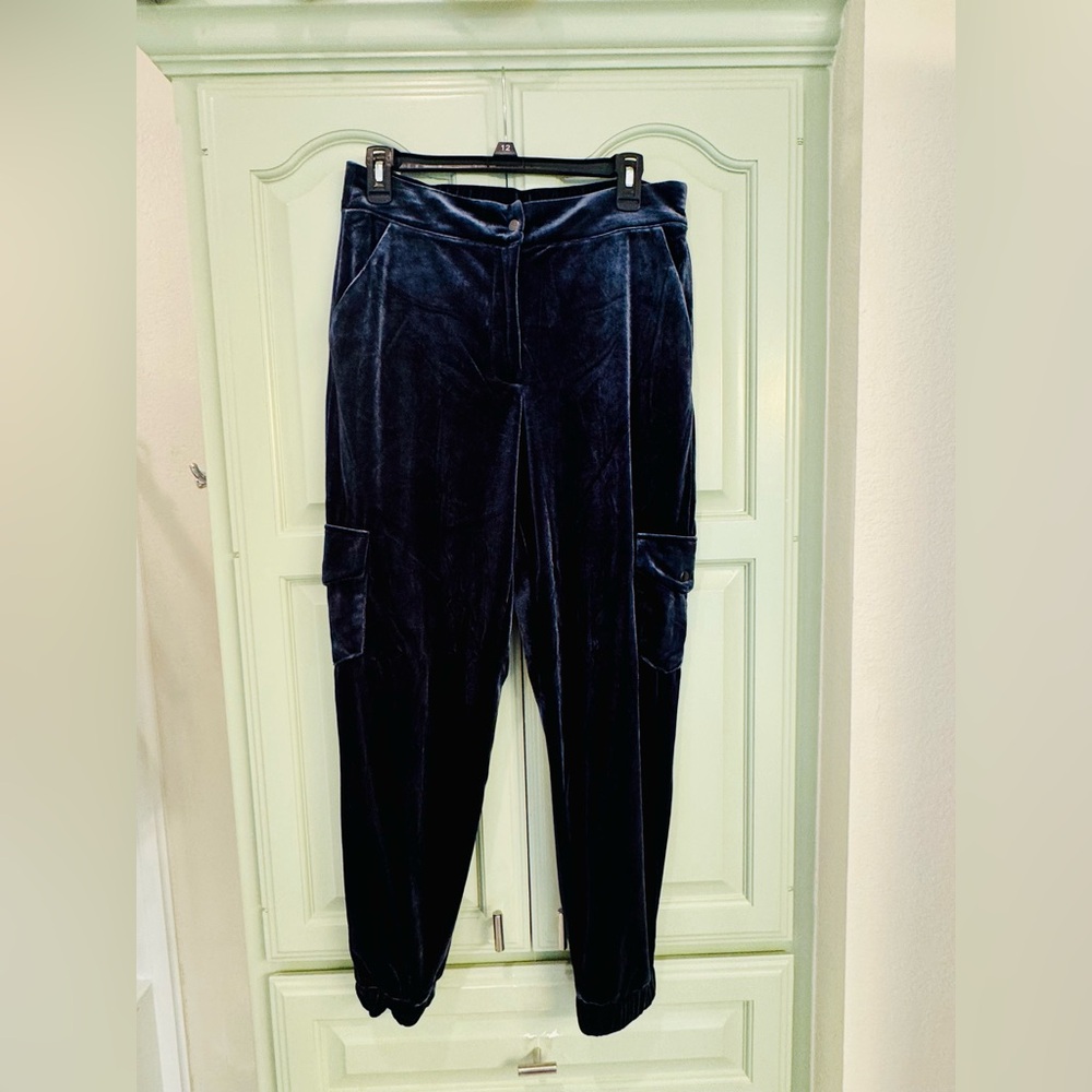 VENUS Grey Velvet Track Pants